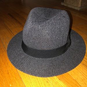 NEVER WORN. Grey hate with black detail.